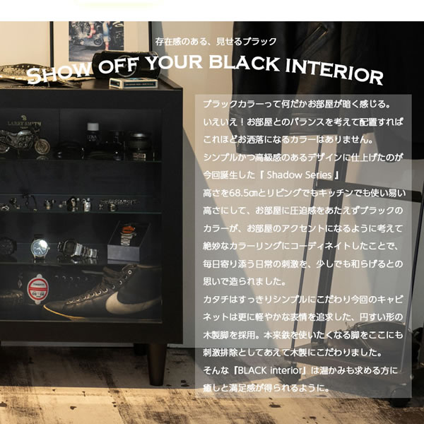 ブラックキャビネット【Shadow】シリーズ家具 日本製・完成品を通販で激安販売