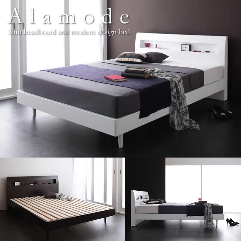 棚・コンセント付きデザインすのこベッド【Alamode】アラモードを通販
